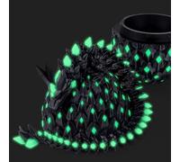 1pc 3D Printed Dragon Egg LED Nightlight Rainbow Lava Effect Golden Trim Color Changing Mood Light USB Rechargeable Desk Lamp Gift 11.5 inch(Nightlight Green)