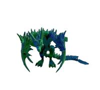 1pc 3D Printed Laser Multicolor Gradient Three Headed Dragon Figurine Fantasy Creature Model Desk Decor Collectible Gift(Green)