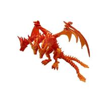 1pc 3D Printed Laser Multicolor Gradient Three Headed Dragon Figurine Mythical Creature Model for Indoor Office Desktop Decoration Room Decor(Rot)