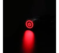 1PC 3V 6V 12V 24V 48V 110V 220V 4 broches 12mm LED lumière oxydation noir symbole métal bouton poussoir interrupteur momentané(Red,24V)
