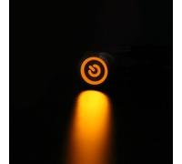 1PC 3V 6V 12V 24V 48V 110V 220V 4 broches 12mm LED lumière oxydation noir symbole métal bouton poussoir interrupteur momentané(YELLOW,12V)