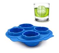 1PC 4 Cavities 3D Brain Flexible Silicone Ice Cube Mold Tray Giant Brains Maker for Whiskey, Cocktail, Beverages and More (Random Color)