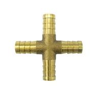 1pc 4mm 5mm 6mm 8mm 10mm 12mm 14mm 16mm 19mm 25mm Tuyau cannelé Laiton Barbelé Coude droit Té Y 2 3 4 Voies Raccord de tuyau Connecteur(4 Way,19mm)