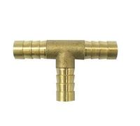 1pc 4mm 5mm 6mm 8mm 10mm 12mm 14mm 16mm 19mm 25mm Tuyau cannelé Laiton Barbelé Coude droit Té Y 2 3 4 Voies Raccord de tuyau Connecteur(T 3 Way,25mm)