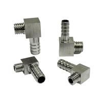 1pc 4mm Hose Barb OD x M6 Metric Male Thread 304 Stainless Steel Elbow Pipe Fitting Coupler Connector Adapter