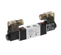 1pc 4V220-08 Air Pneumatic Double Coil Solenoid Valve 5 Way 2 Position With Fittings Muffler(4V220-08,AC 220V)