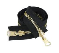 1Pc 5# 8# Fermeture éclair en métal à double curseur Fermeture éclair réversible rotative pour couture Manteau Veste Zips Kit de réparation Accessoires de bricolage,60cm