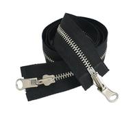 1Pc 5# 8# Fermeture éclair en métal à double curseur Fermeture éclair réversible rotative pour couture Manteau Veste Zips Kit de réparation Accessoires de bricolage,80cm