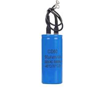1pc 50UF 250V AC Starting Capacitor For Heavy Duty electronic starter Air Compressor Red Yellow Two Wires