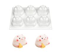 1PC 6 even hamster fondant mold chocolate mold Cake Mold Silicone Mould Cookie Mold Baking Mold Ice Cube Mold Jelly mold Mousse Mould (S)