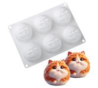 1PC 6-pack cat mold silicone mold cat mousse mold cake mold chocolate mold jelly mold ice cube mold candy mold