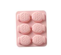 1pc 6 trous dessin animé poisson silicone moules à savon pour gâteau bonbons chocolat pain fudge cuisine cuisson ustensiles de cuisson moule à la main - Poissons Moules En Silicone