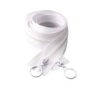 1pc 60/80/100/120/150cm 3# couleur Double curseur tirer à bout ouvert résine fermeture éclair vêtements Textile accessoires, Blanc, 150cm