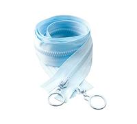 1pc 60/80/100/120/150cm 3# couleur Double curseur tirer à bout ouvert résine fermeture éclair vêtements Textile accessoires, Bleu ciel, 60cm