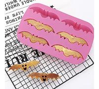 1PC 8 even bat plaster mould Silicone cake chocolate biscuit jelly baking mold milk incense mould DIY Tool for Birthday Party mousse Chocolate Pastry Mold Crayons Cupcake Topper-random color