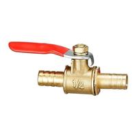 1PC 8mm to 10mm red handle small Valve Hose Inline Brass Fuel Line Shutoff Ball Valve Pipe Fittings