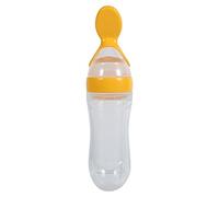 1Pc 90mL Cuillère de Distribution D'aliments pour Bébé en Silicone Nourrisson à Presser pour Fruits pour Enfants Tout-petits Garçons Fille(Jaune) Mangeoire pour Bébé Spoons Spoons