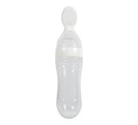 1Pc 90mL Silicone Biberon pour tout-petits avec cuillère de distribution étanche aux fuites
