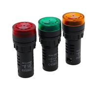 1pc AD16-22SM 22mm Panel Diameter 12V 24V 110V 220V Flash Signal Light Red LED Active Buzzer Beep Alarm Indicator Green Red NWPNLXEA(Orange,380V)
