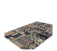 1pc Area Rug with Geometric Pattern in Blue, Brown, and Cream for Bedroom Living Room Playroom(3,80x120cm)