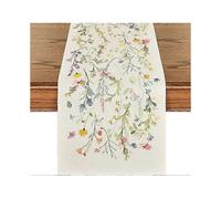(1pc)Artoid Mode Wildflowers Bloom Flowers Spring Table Runner, Seasonal Summer Floral Kitchen Dining Table Decoration for Home Party Decor 13x72 Inch
