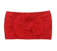 1pc Bandeau Cheveux Bébé Fille Baptême Bowknot Bandeau Bébé Fille Naissance Cérémonie Photographie Enfant Headband élastique Fête Cadeau Naissance Bébé Anniversaire (B-Red, One Size)