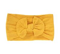 1pc Bandeau Cheveux Bébé Fille Baptême Bowknot Bandeau Bébé Fille Naissance Cérémonie Photographie Enfant Headband élastique Fête Cadeau Naissance Bébé Anniversaire (B-Yellow, One Size)