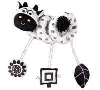 1pc bébé siège d'auto, jouet, animal spiral peluche peluche suspendue berceau de berceau, d'activité de voyage en noir et blanc