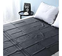 1PC Black Comfortable PVC Plastic Sheet Mattress Cover Waterproof Hypoallergenic Sheet (220CMX130CM)