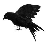 1pc Black Crows Halloween Corbeau avec Nid D'oiseau À La Main Artificielle Corbeau Leurres De Raven Réalistes Crows Feathered