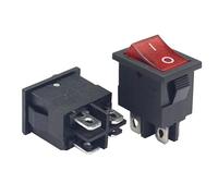 1PC Black KCD1-104 ON-OFF Push Button Switch 15x21mm SPST 4Pin 2Position 6A 250V Snap-in on/Off Rocker