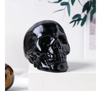 1PC Black Obsidian Crystal Skulls Statue Stones Crafts Room Decor Aquarium Witchcraft Decoration Gemstone Stone