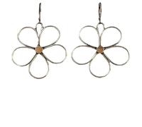 1pc bohème grande fleur boucles d'oreilles pour les femmes-déclaration géométrique boucles d'oreilles avec motif Tribal, ton argent
