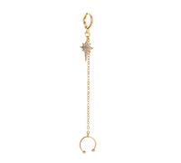 1pc Bonnecte d'oreille pour femmes avec chaîne de glace Fashion Starlight STARSEL Boucles d'oreilles en goutte