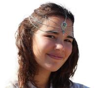 1pc Bridal Wedding Hair Jewelry Accessories for Women Head Chain Head Piece Drop Chain Headband pour les occasions spéciales et les festivals(Color 2)