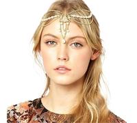 1pc Bridal Wedding Hair Jewelry Accessories for Women Head Chain Head Piece Drop Chain Headband pour les occasions spéciales et les festivals(Color 14)