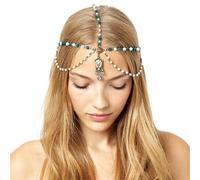 1pc Bridal Wedding Hair Jewelry Accessories for Women Head Chain Head Piece Drop Chain Headband pour les occasions spéciales et les festivals(Color 3)