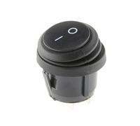 1pc Button no Light black Rocker Switch Opening 25MM Boat-shaped Round 2Pin Silver Point Switches