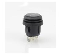 1pc Button on-off-on black Rocker Switch Opening 25MM Boat-shaped Round 3Pin Silver Point Switches Controls Switches