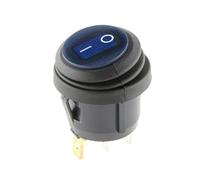 1pc Button with 220V blue Light Rocker Switch Opening 25MM Boat-shaped Round 3Pin Silver Point Switches Controls Switches