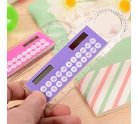 1pc Calculatrice Ultra-Mince Énergie Solaire Multifonction avec Règle de 10cm pour Enfants Fournitures Scolaires et Bureau