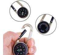 1pc Camping Randonnée Multifonctionnel Porte-Clés Lumineux Veilleuse Suspendue Boussole Métal Zine Alliage Mousqueton Mini Boussole