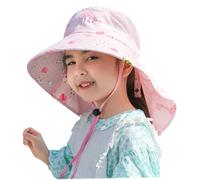 1pc Children Sun Hat Protection Sun Protection Kids Summer Summer With Chin Strap Beach pour 3-8 ans Accessoire d'été pour enfants