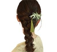 1PC Chinese Style hair clips Bamboo Leaf Tassel Hairpin Spring Clips Female Back Of The Head Large Bun Side Clip hair accessory with side clip hairpin