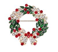 1pc Christmas Brooch épingles en riniers couronne de fête de fête Golden pour femmes