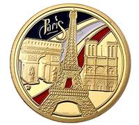 1pc Collection De Pièces De Monnaie France Eiffel Révolution Française Cadeau Plaqué Or Cadeau Commémoratif