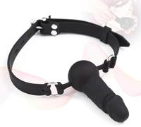 1PC Collier boule en silicone souple réglable en cuir noir pour Party accessoires