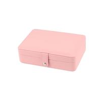 1pc conteneur à bijoux multifonctionnel étui à bijoux portable étui à bijoux de organisateur de boucles d'oreilles cadeaux d'amitié femmes poignées de fichier collier stockage boîte à bijoux rose Pu/1