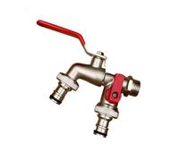 1pc Country Style Double Socket Garden Water Pipe Faucet Single Hole Mount Universal Thread Outdoor Faucet