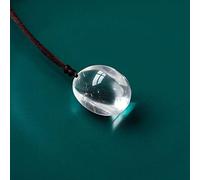 1pc Cristal Blanc Naturel Grande particule Pendentif en Pierre Originale polie Pendentif en Pierre Claire Collier de Quartz Coller Bijoux pour Cadeau de Vacances